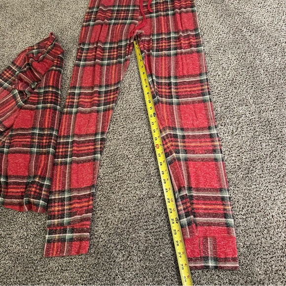 PINK Victorias Secret M Red Plaid Long John Pajama Set R $79 - Picture 10 of 12